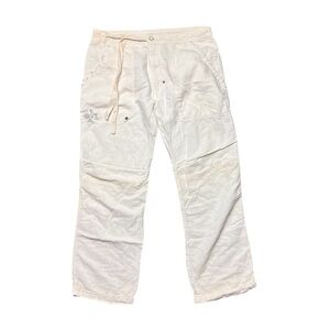 Vintage Y2K Diesel Ivory Low Rise Linen Pants Size 33